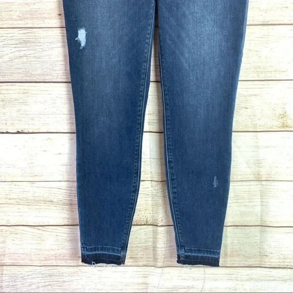 Spanx Distressed Ankle Open Hem Skinny Pullon High Rise Jeans - Picture 4 of 12